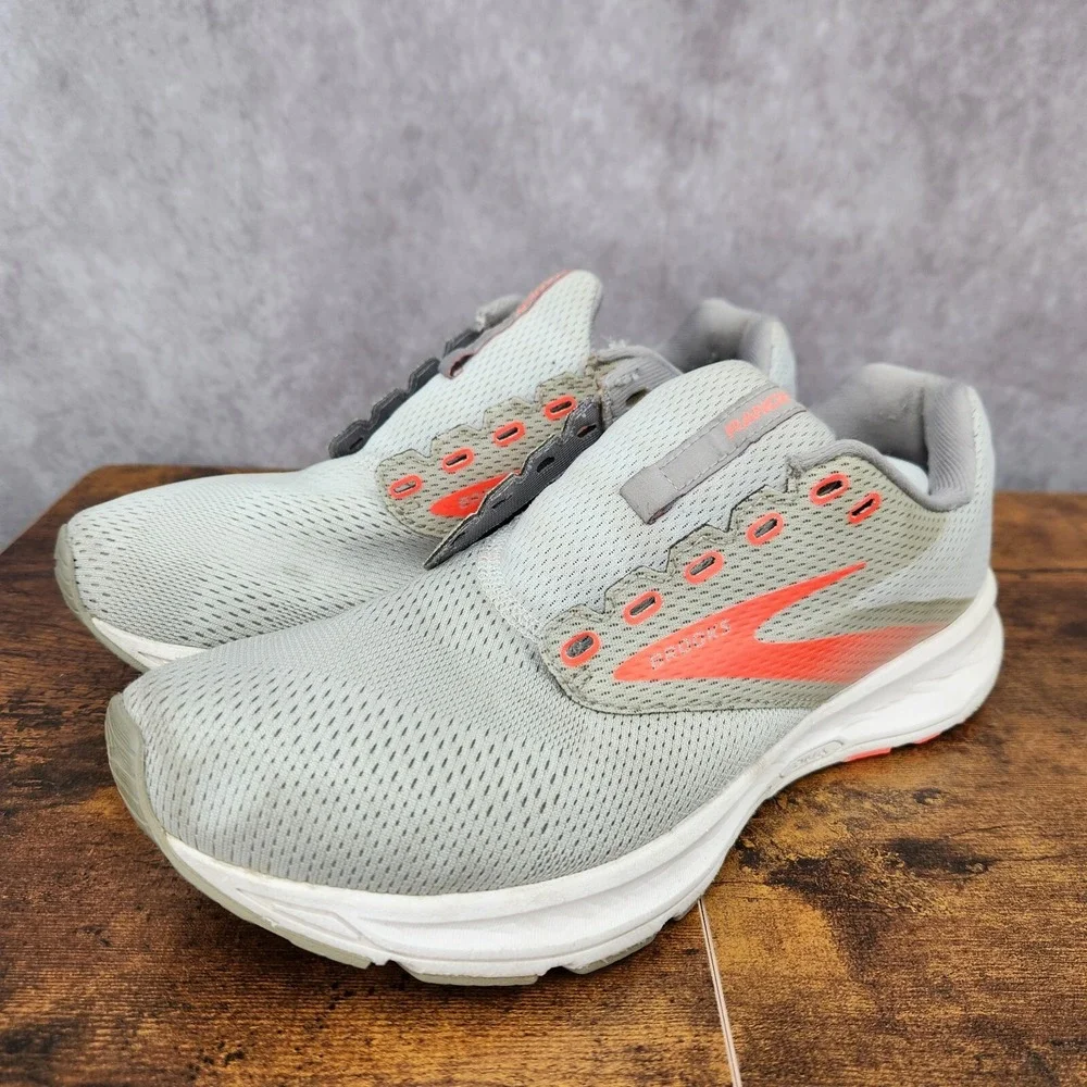 Brooks Range‎ Running Shoes Womens 9 B Gray Orange Sneakers Trainers 1203361B055